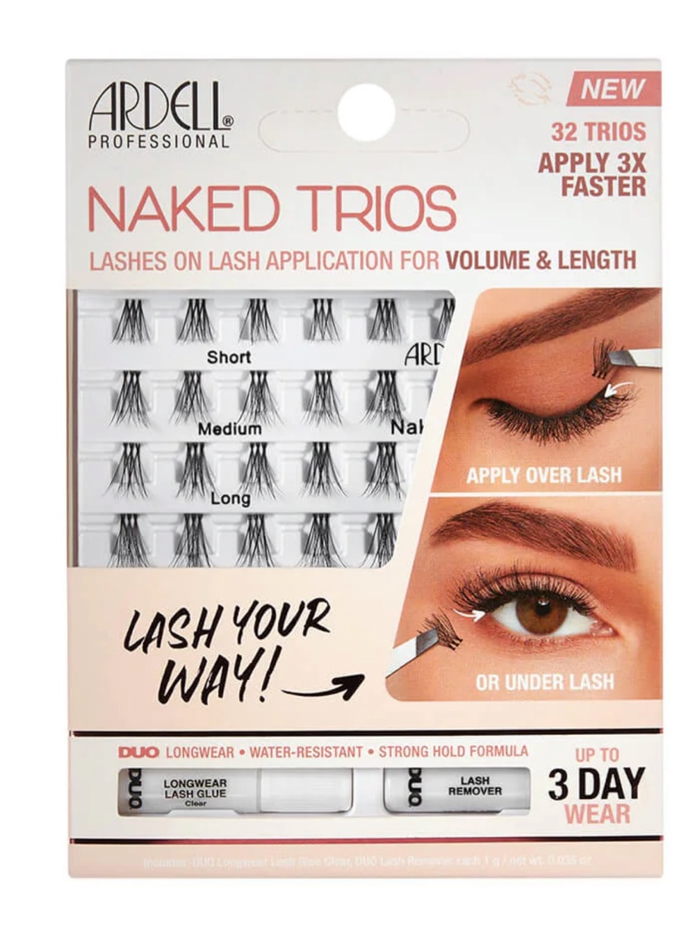 Ardell Naked Trios Cluster Lashes - Black and Nude Pack